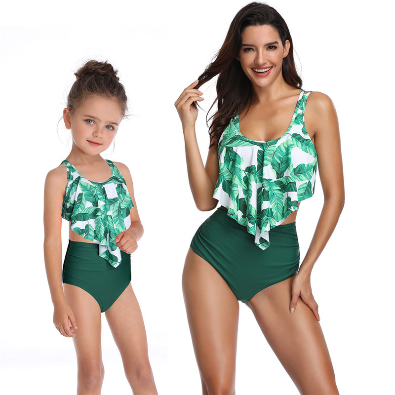 Swimsuits for Girls Women Bathing Suit Family Matching Swimsuits Mom and Daughter Swimwear Bikini