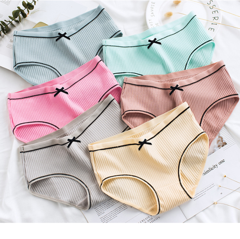 4 Pack Women Soft Briefs Sexy Lingerie  Women&apos;s Panties Underwear Cotton sexy Mid waist