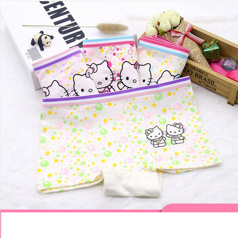 4 pack Children&apos;s cotton underwear female cartoon printed baby girls underwear boxer briefs panties