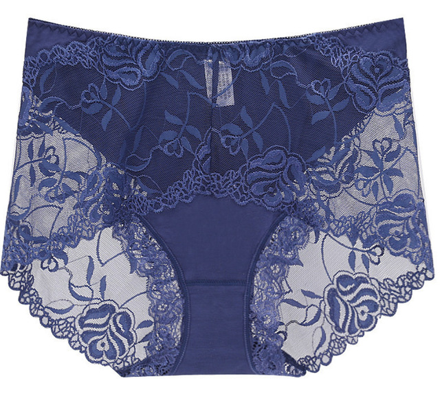 3 pack Lady sexy women middle waist lace large size briefs underwear panties