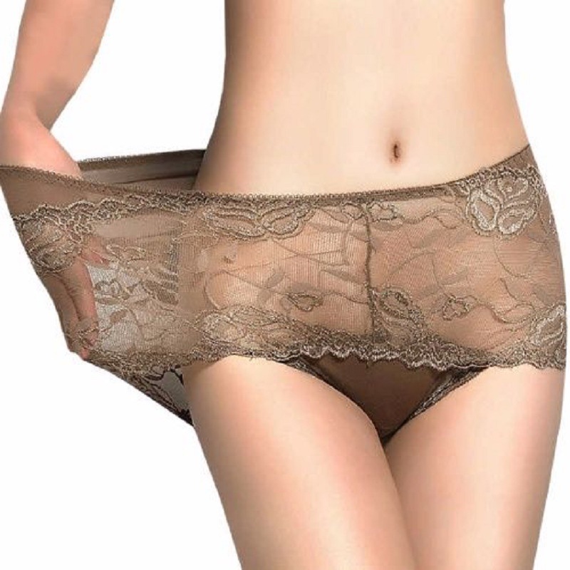 3 pack Lady sexy women middle waist lace large size briefs underwear panties