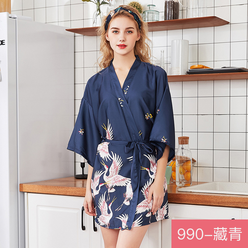 Floral Satin Kimono Robes for Women Short Robe for Wedding Party pajamas