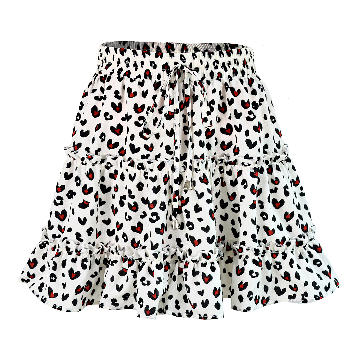 Women&apos;s Floral High Waist Ruffle Flared Boho A-Line Pleated Skater Mini Skirt