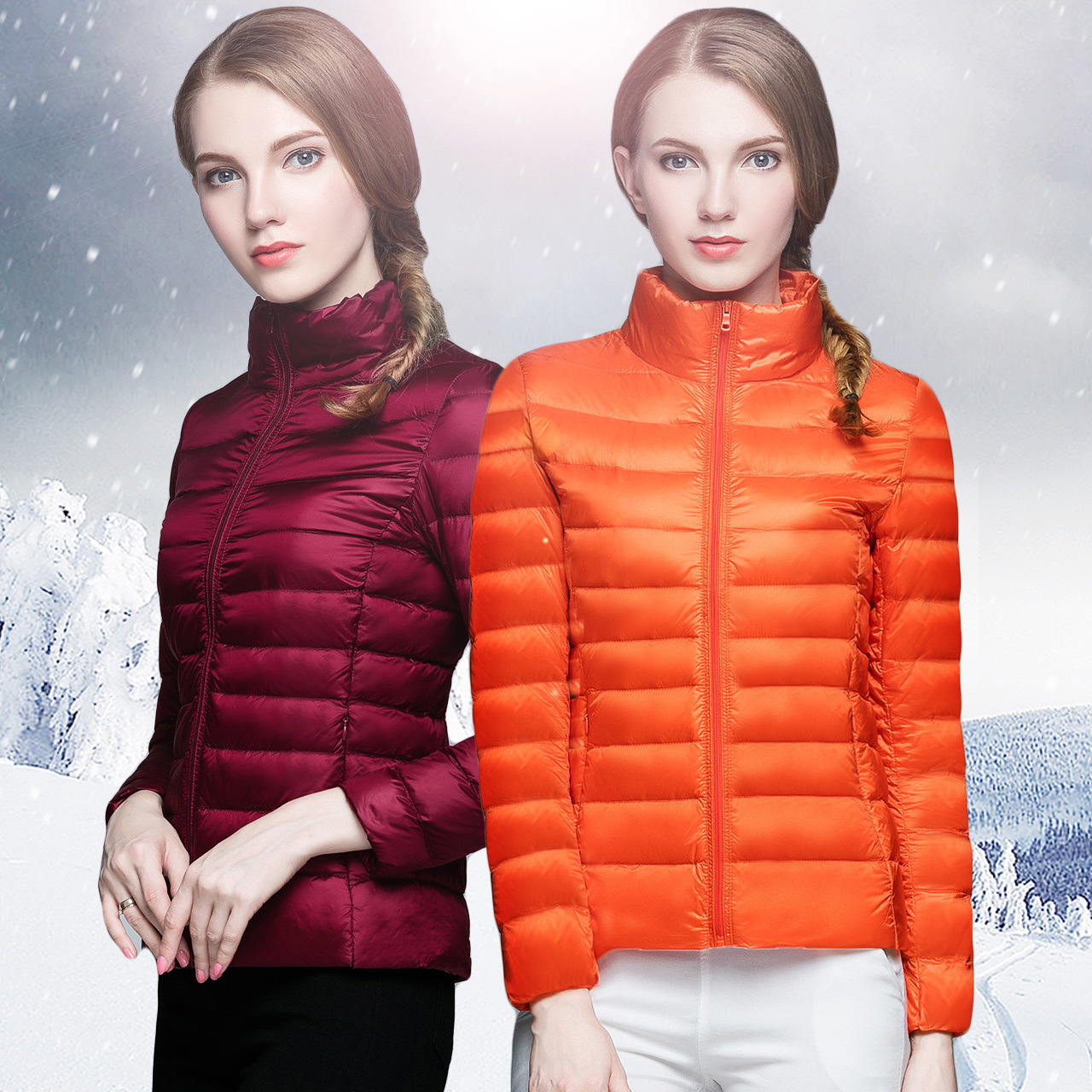 Womens Down Jacket Lightweight Packable Puffer Down Coats Short Parka Jackets Winter Coats