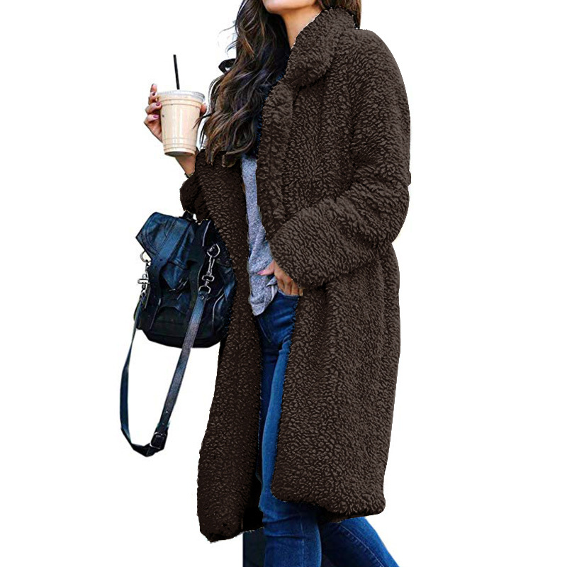 Womens Open Front Cardigan Outerwear Long Sleeve Fuzzy Vest Jacket coat
