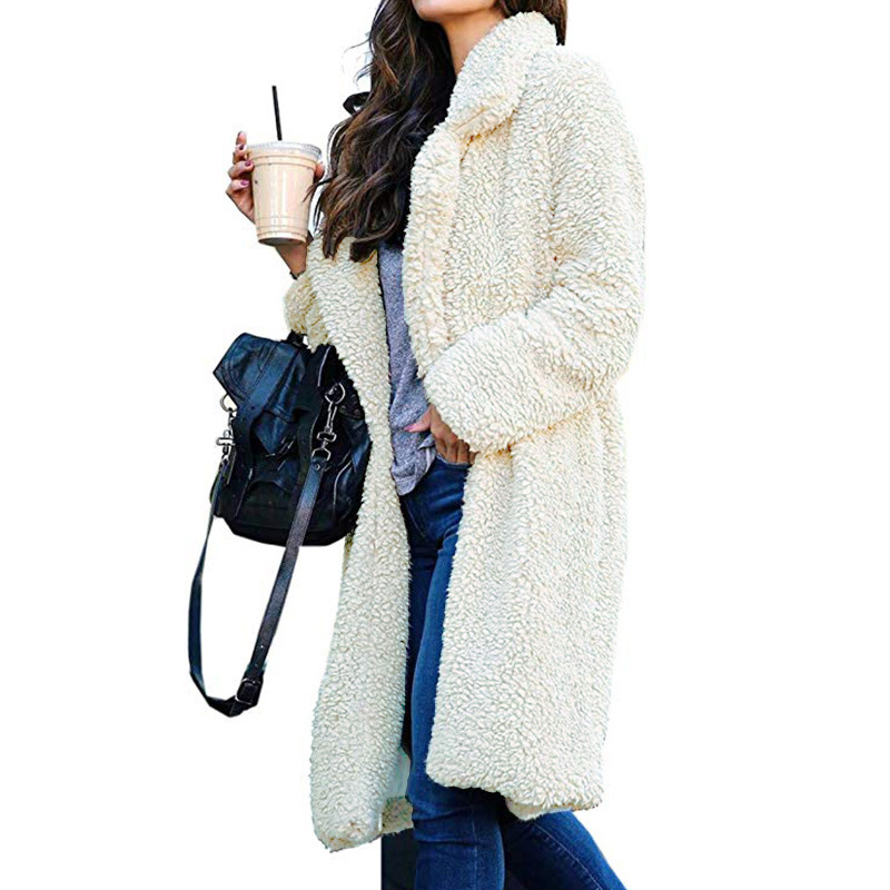 Womens Open Front Cardigan Outerwear Long Sleeve Fuzzy Vest Jacket coat