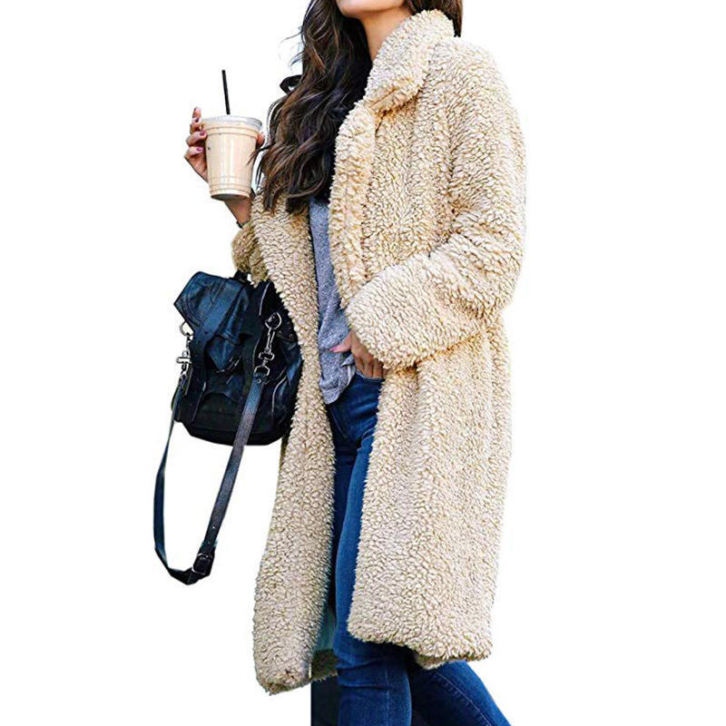 Womens Open Front Cardigan Outerwear Long Sleeve Fuzzy Vest Jacket coat