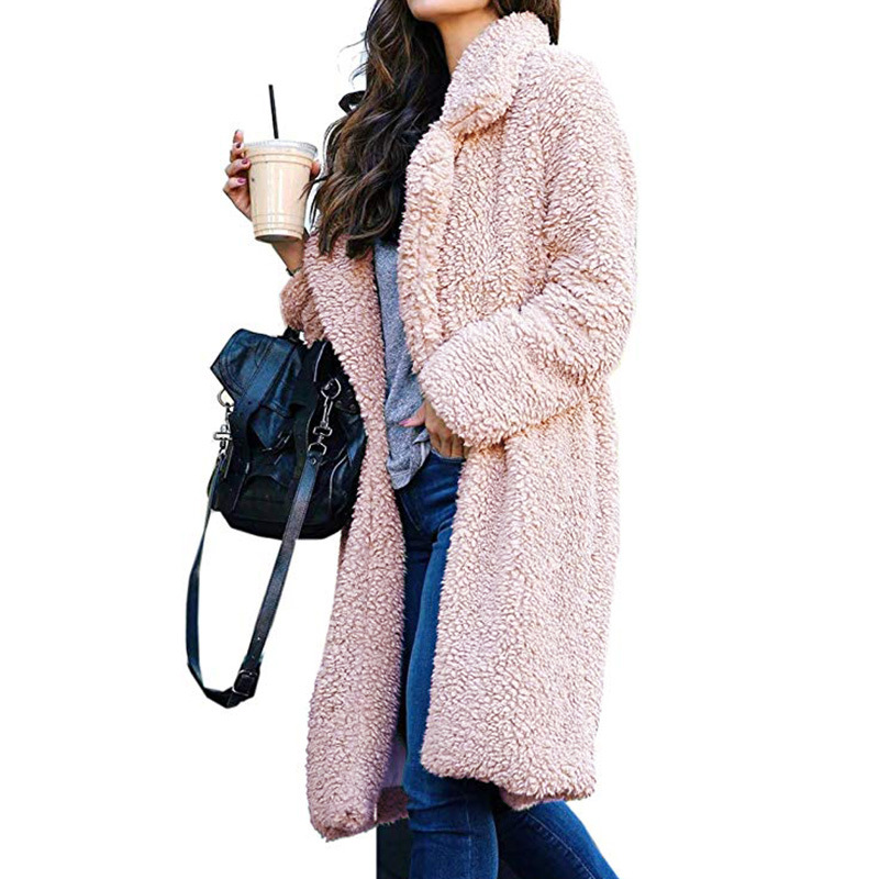 Womens Open Front Cardigan Outerwear Long Sleeve Fuzzy Vest Jacket coat