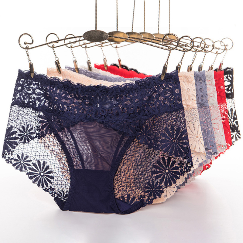 3 pack Women&apos;s Sexy Lace Lingerie Underwear Lace Panties Bikini