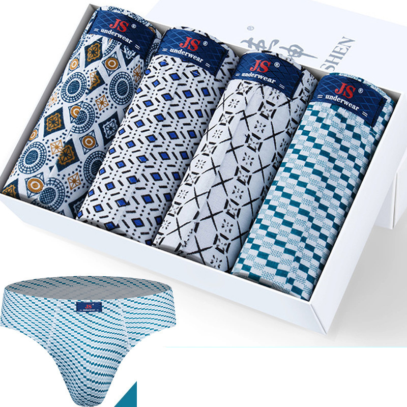 4 Pack Men&apos;s Underwear 100% Cotton  Soft  Breathable Briefs gift box