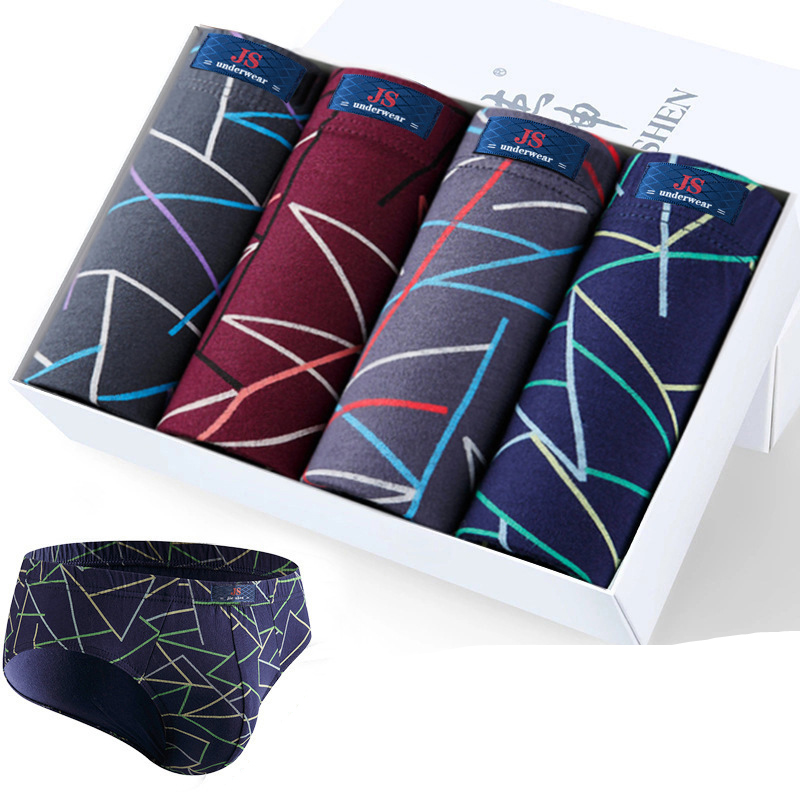 4 Pack Men&apos;s Underwear 100% Cotton  Soft  Breathable Briefs gift box