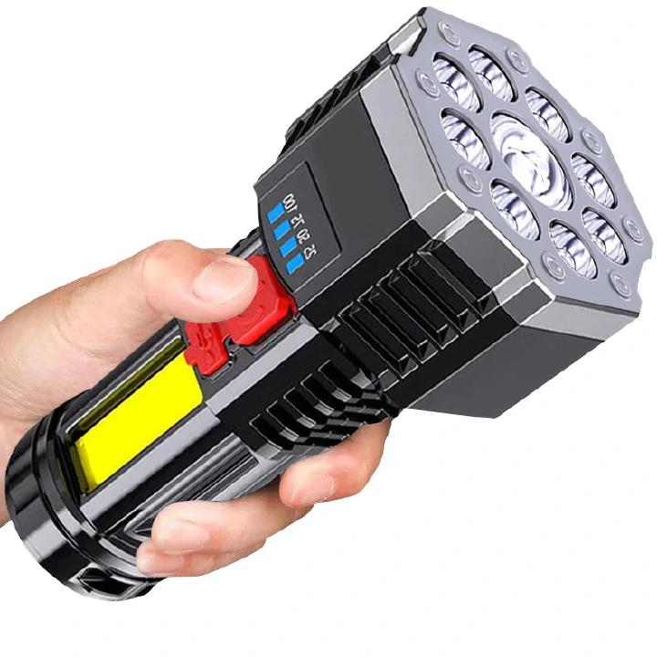 Torches 9 Led Super Bright Cob Explosion Proof Flashlight Torch Side Light Long Range Home Outdoor USB Rechargeable