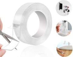 500cm Double-Sided Tape Heavy Duty Mounting Tape, Multipurpose Removable Adhesive Foam Tape, Reusable Transparent Tape for Paste Items, Household White 5M/16.5FT