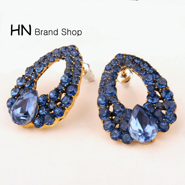 HN Brand-1 pair/Set New Beautiful Hot Gem diamond stud earrings Women Jewellery Gift