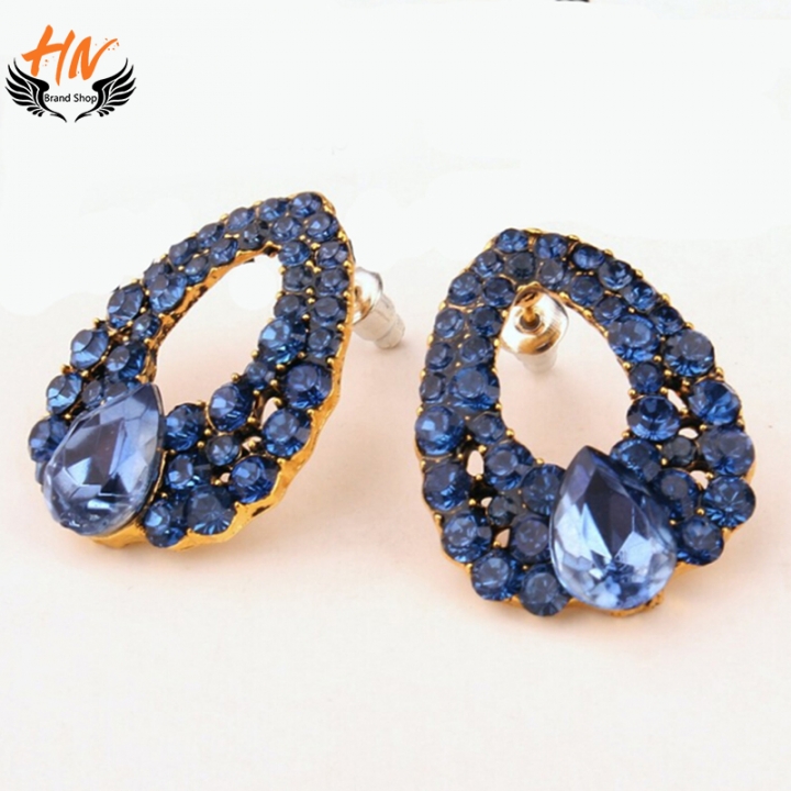 HN Brand 1 pair/Set New Beautiful Hot Gem diamond stud earrings Women Jewellery Gift