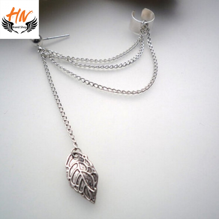 HN Brand-1 Pcs New Beautiful Metal leaf tassels Drop stud earrings For Women Jewellery Gift