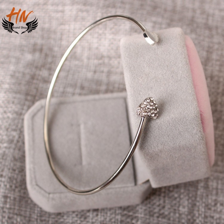 HN Brand 1Pcs/Set New Fashion Heart love Gilded Opening Metal Bracelets Bangles Women Jewellery Gift