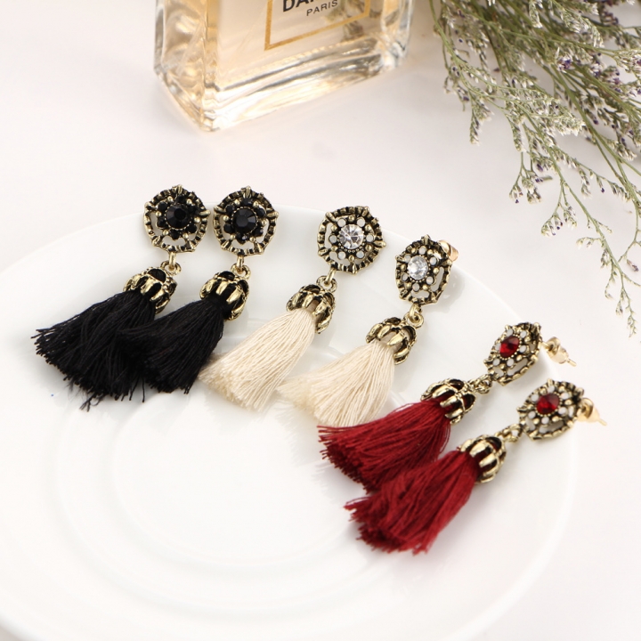 HN-1 Pair/Set New Fashion Velvet cotton retro Stud Drop Earrings For Women Jewellery Gift