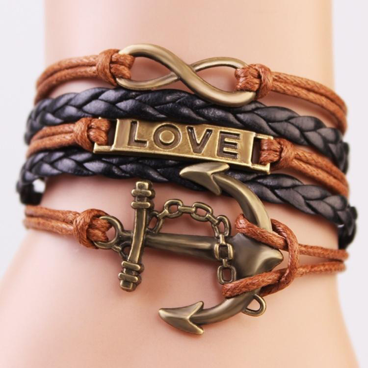 HN Brand 1 Piece/Set New Metal Retro fashion coin Bracelets Bangles Women Men Jewellery