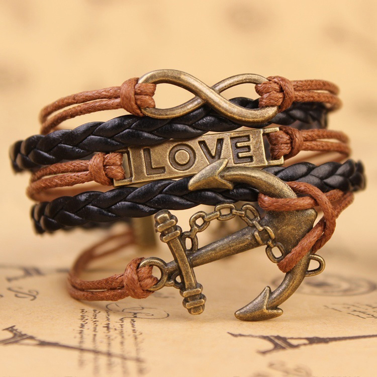 HN Brand 1 Piece/Set New Metal Retro fashion coin Bracelets Bangles Women Men Jewellery