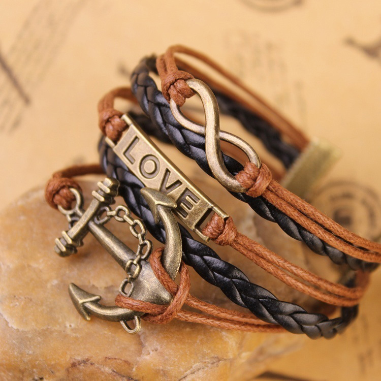 HN Brand 1 Piece/Set New Metal Retro fashion coin Bracelets Bangles Women Men Jewellery