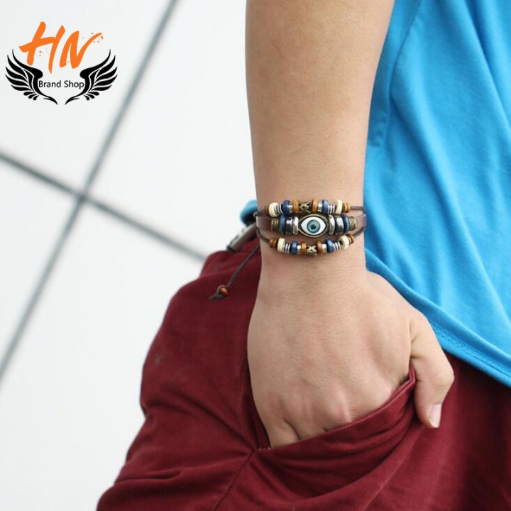 HN Brand 1 set New Metal Exaggerated national wind eyes multilayer Bracelets Bangles Women Jewellery