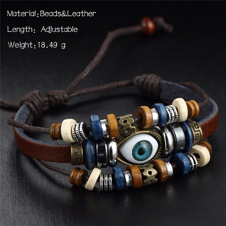 HN Brand 1 set New Metal Exaggerated national wind eyes multilayer Bracelets Bangles Women Jewellery
