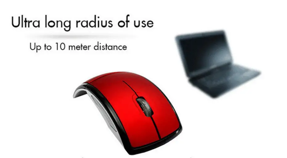 Foldable Wireless Arc Optical Mouse Mice with USB Receiver for PC Laptop Notebook Computer silver one size 2