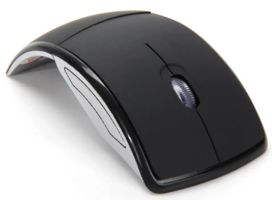 Foldable Wireless Arc Optical Mouse Mice with USB Receiver for PC Laptop Notebook Computer silver one size 6