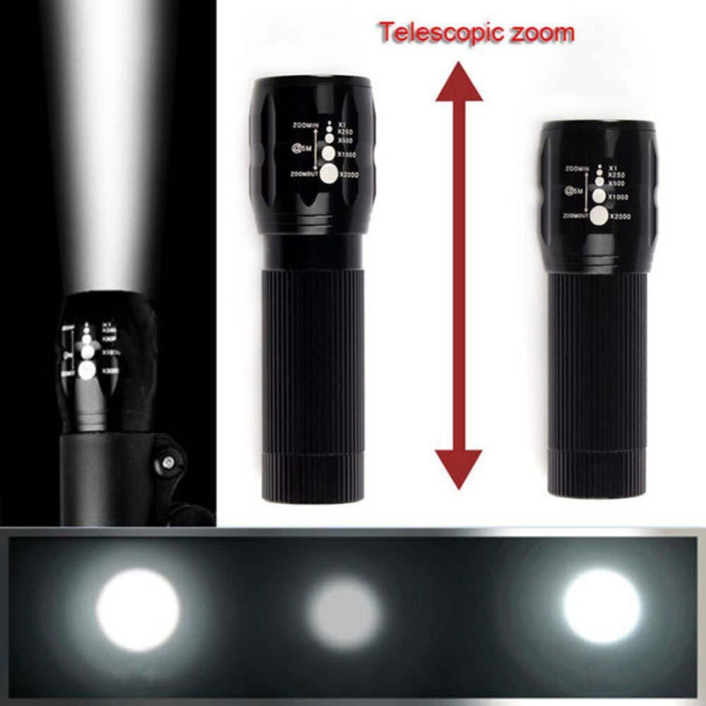 CREE Q5 LED Flashlight 2000LM Waterproof Torch lamp powerful Mini flashlight