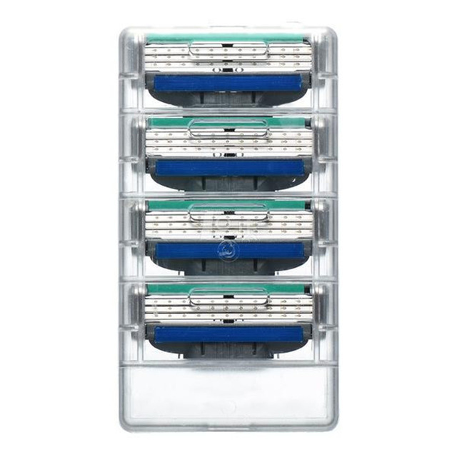 4PCS/lot Razor Blades Men&apos;s Face Shaving Mache 3 Metal Stainless Steel Shaving Blades