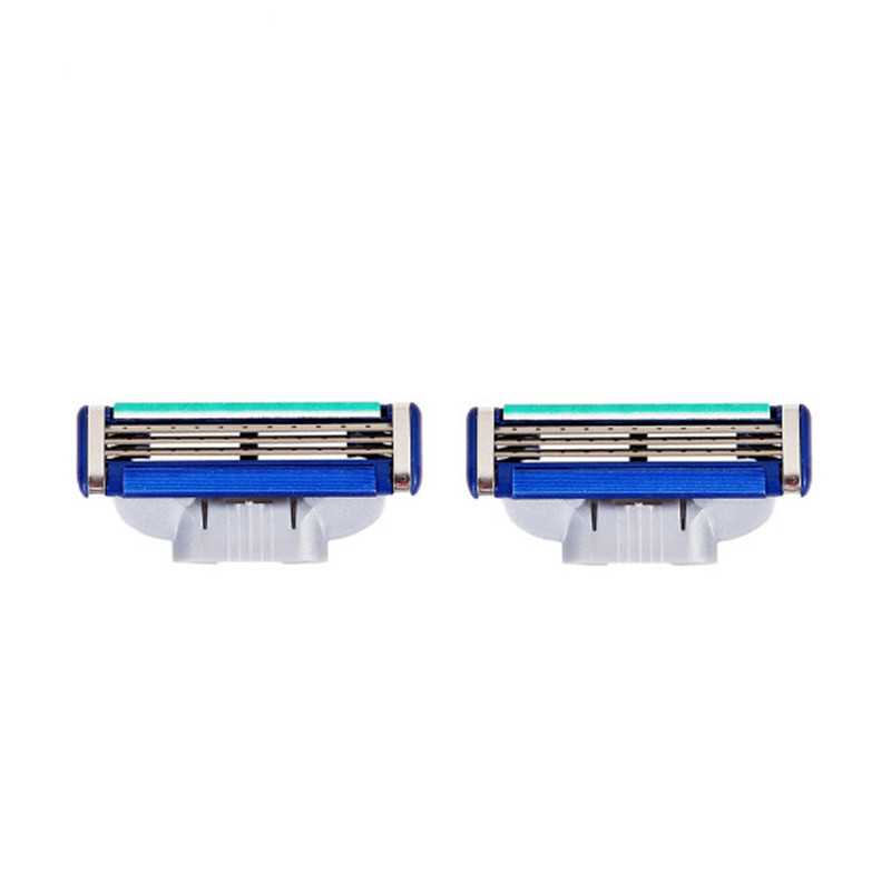 4PCS/lot Razor Blades Men&apos;s Face Shaving Mache 3 Metal Stainless Steel Shaving Blades