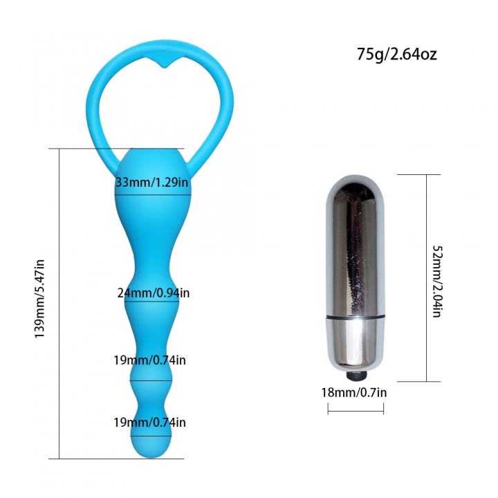 Silicone Vibration Anal Beads, Butt Plug, Anal Toys,AV Anal Vibrator, Adult Sex Toys