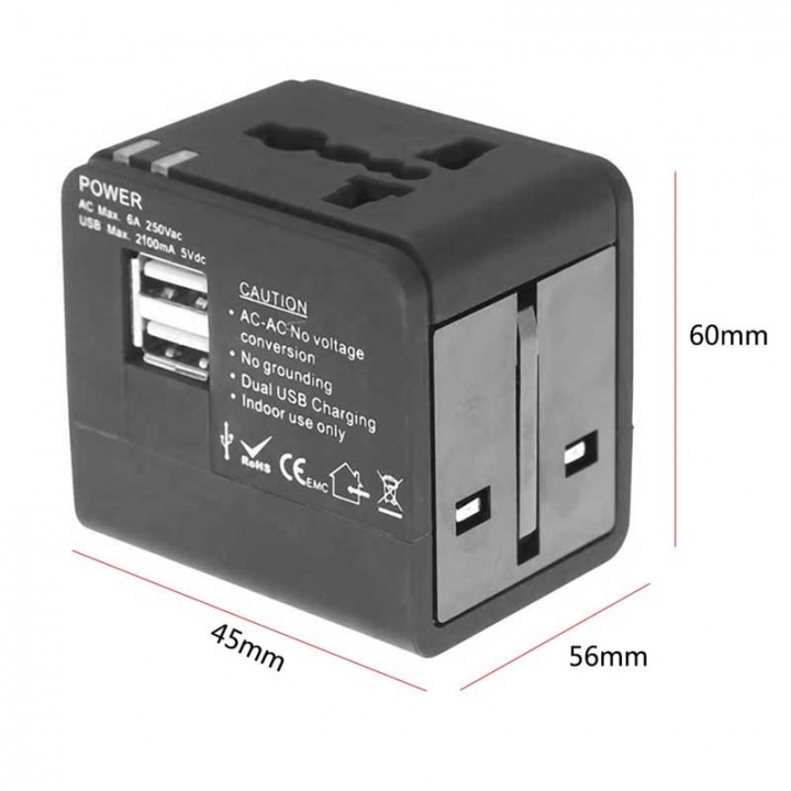 Universal Travel Adapter Power Adapter Electric Plugs Sockets Adapter Converter USB Travel