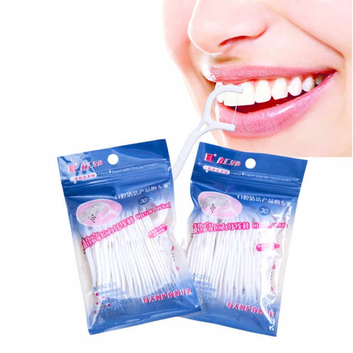 100pcs Dental Flosser Interdental Brush Teeth Stick Toothpicks Floss Plastic Tooth Picks0