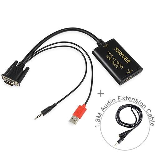VGA to HDMI Converter 1080P Converter HD Audio AV Converter HDTV Video Cable VGA2HDMI Adapter