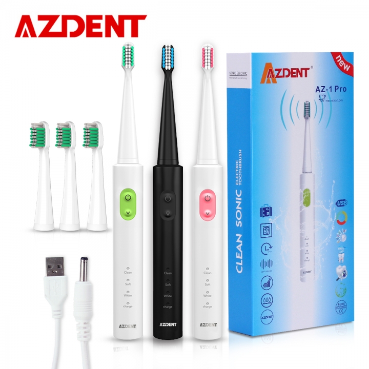 Pro Sonic Electric Toothbrush 4 Pcs Replaceable Heads Timer Teeth Tooth Brush Waterproof