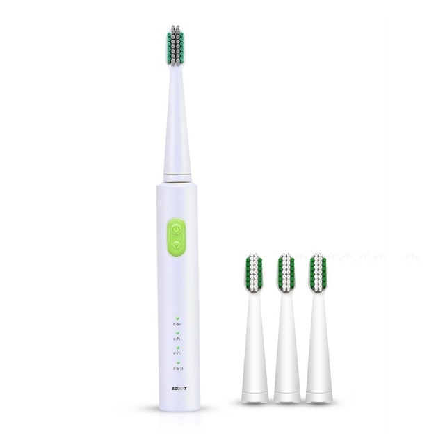 Pro Sonic Electric Toothbrush 4 Pcs Replaceable Heads Timer Teeth Tooth Brush Waterproof
