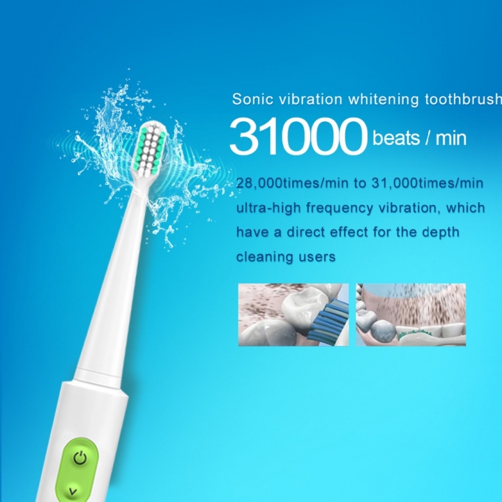 Pro Sonic Electric Toothbrush 4 Pcs Replaceable Heads Timer Teeth Tooth Brush Waterproof
