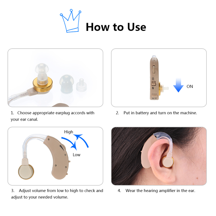 AXON Digital Hearing Aid Amplifier Sound Enhancer Behind the Ear Tone Cheap Adjustable Hearing Aid