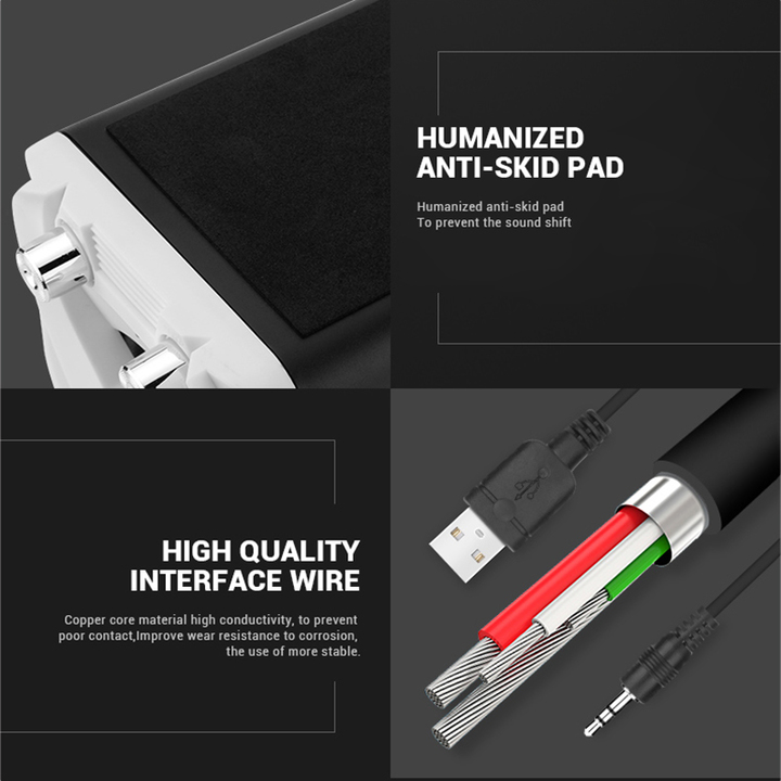 Wired Computer Speaker Subwoofer Stereo Bass USB 2.1 Speaker