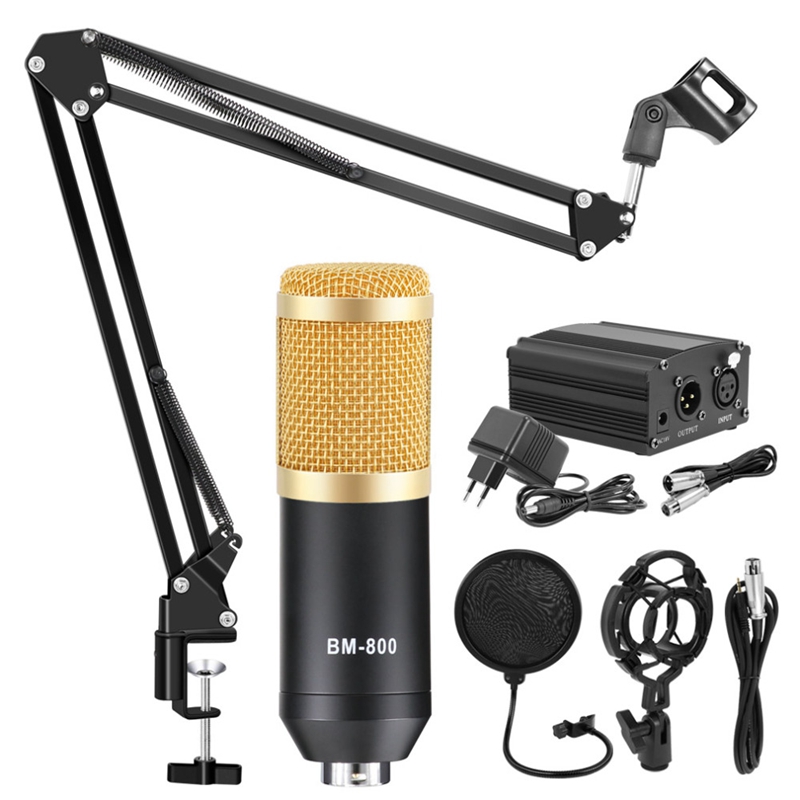 bm-800 Studio Condenser Microphone With Filter Phantom Power Mic Kits