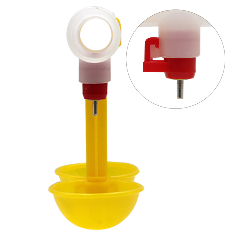 10pcs Chicken Drinking Water Nipple Drinking Double Bowl Hanging Cups