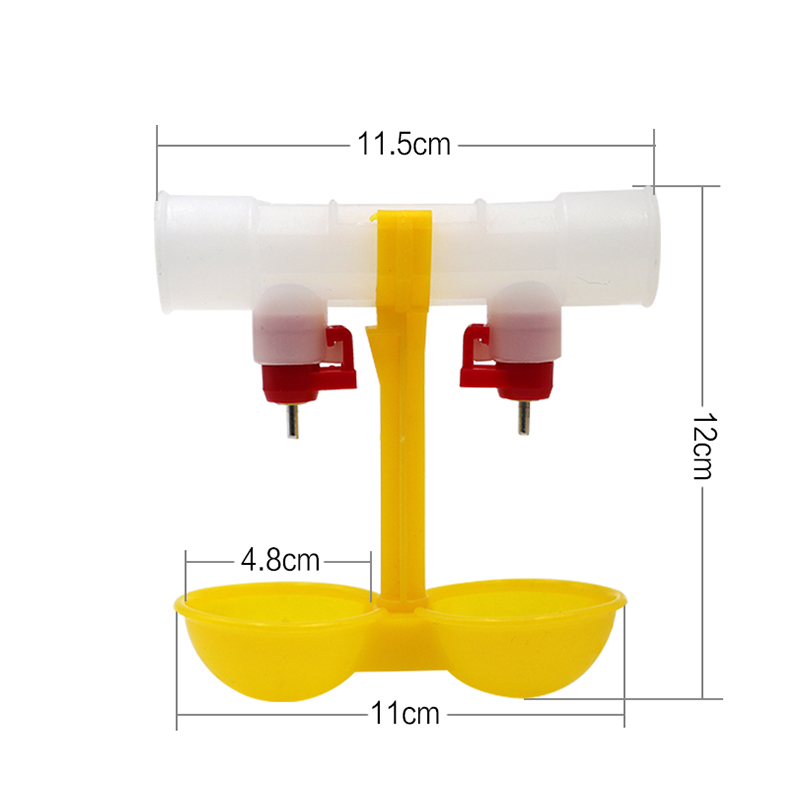 10pcs Chicken Drinking Water Nipple Drinking Double Bowl Hanging Cups