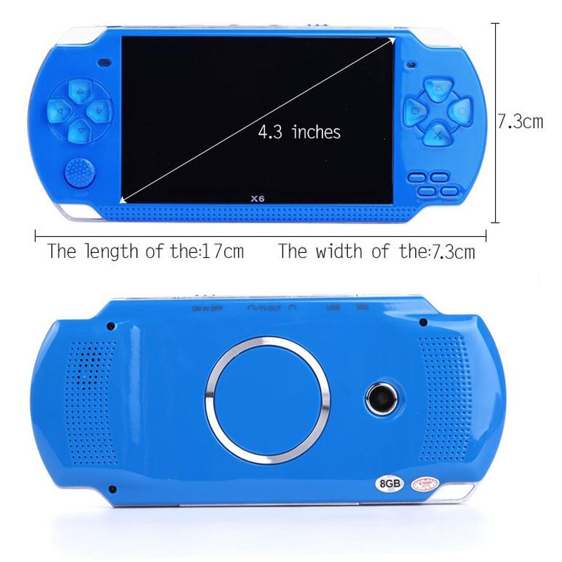 For X6 PSP Handheld Game Console Mp5 Mp4 Player Real 8gb Game Camera Video psp