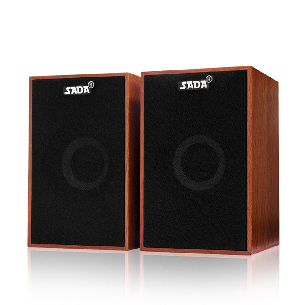 Speakers Bass Stereo Wooden PC Speaker Soundbar 3.5mm  for Laptop Desktop Phones