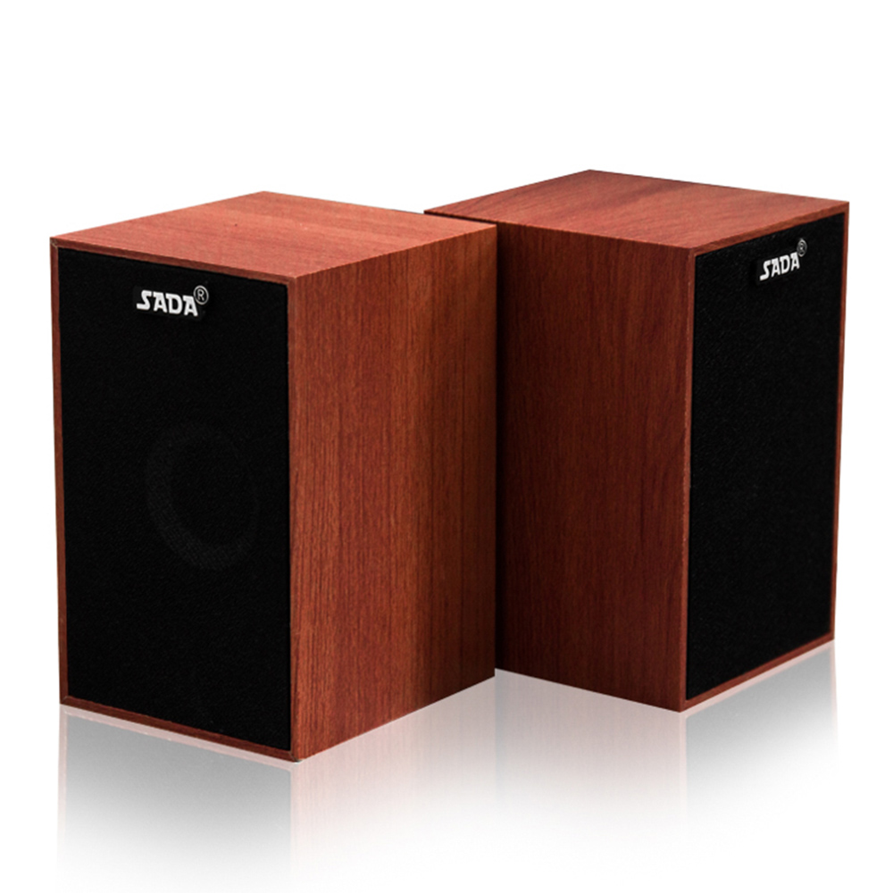 Speakers Bass Stereo Wooden PC Speaker Soundbar 3.5mm  for Laptop Desktop Phones