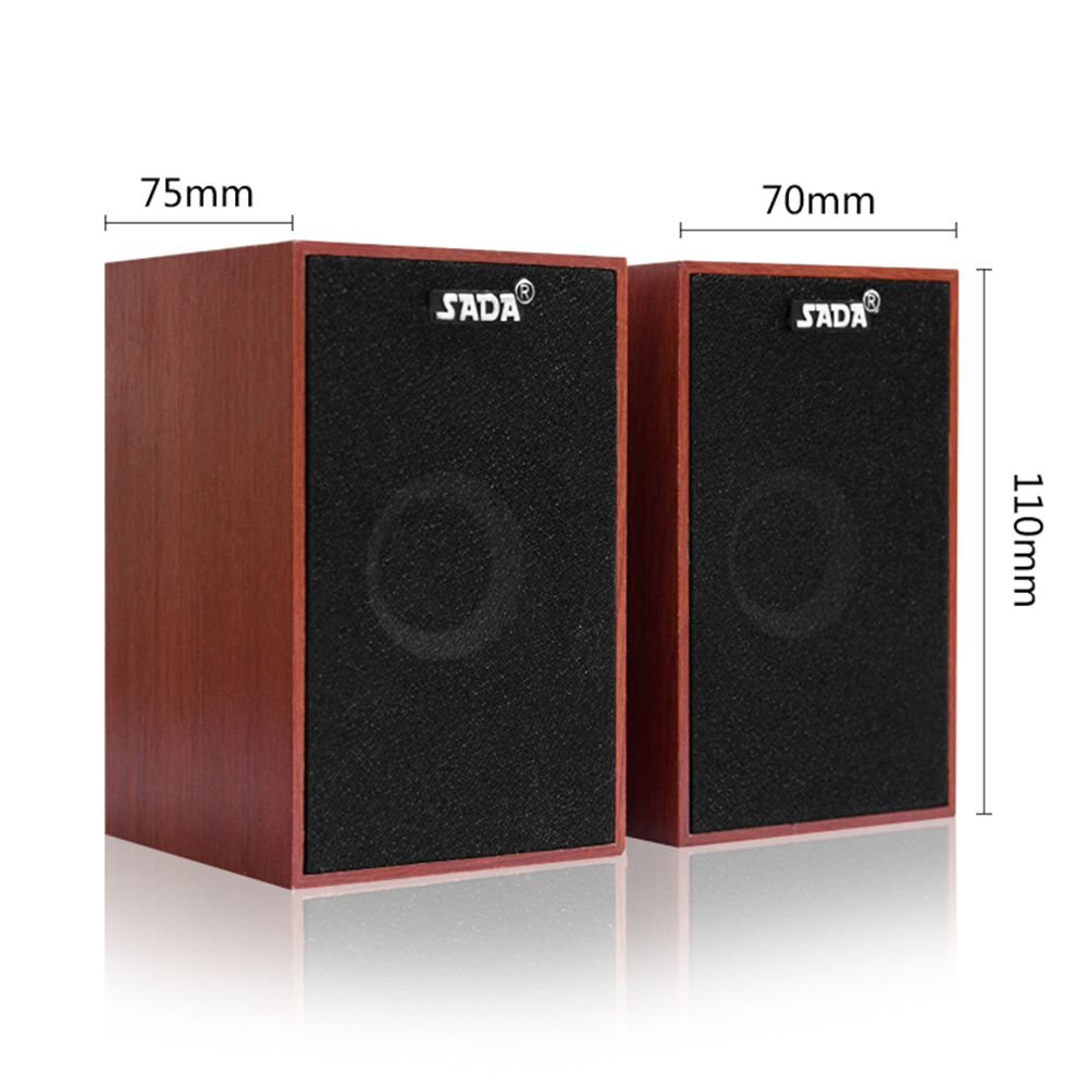 Speakers Bass Stereo Wooden PC Speaker Soundbar 3.5mm  for Laptop Desktop Phones
