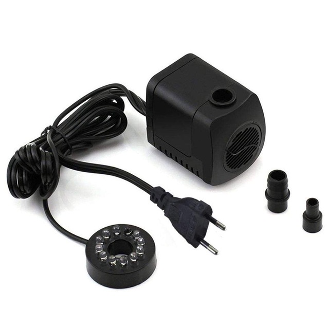 Submersible Water Pump 12 LED lights 550L/H 15W Aquarium Fish Tank Pond Fountain