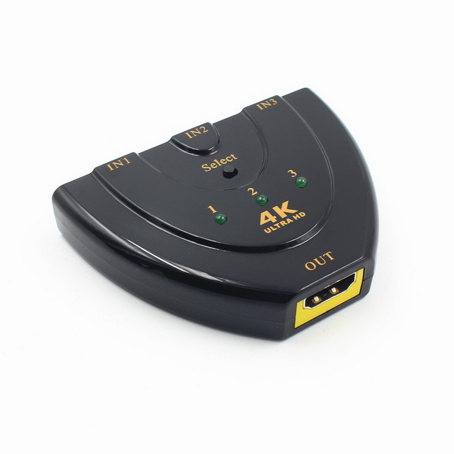 4K*2K 3D Mini 3 Port HDMI Switch 4K Switcher HDMI  3 in 1 out  for HDTV Projector Computer Monitors